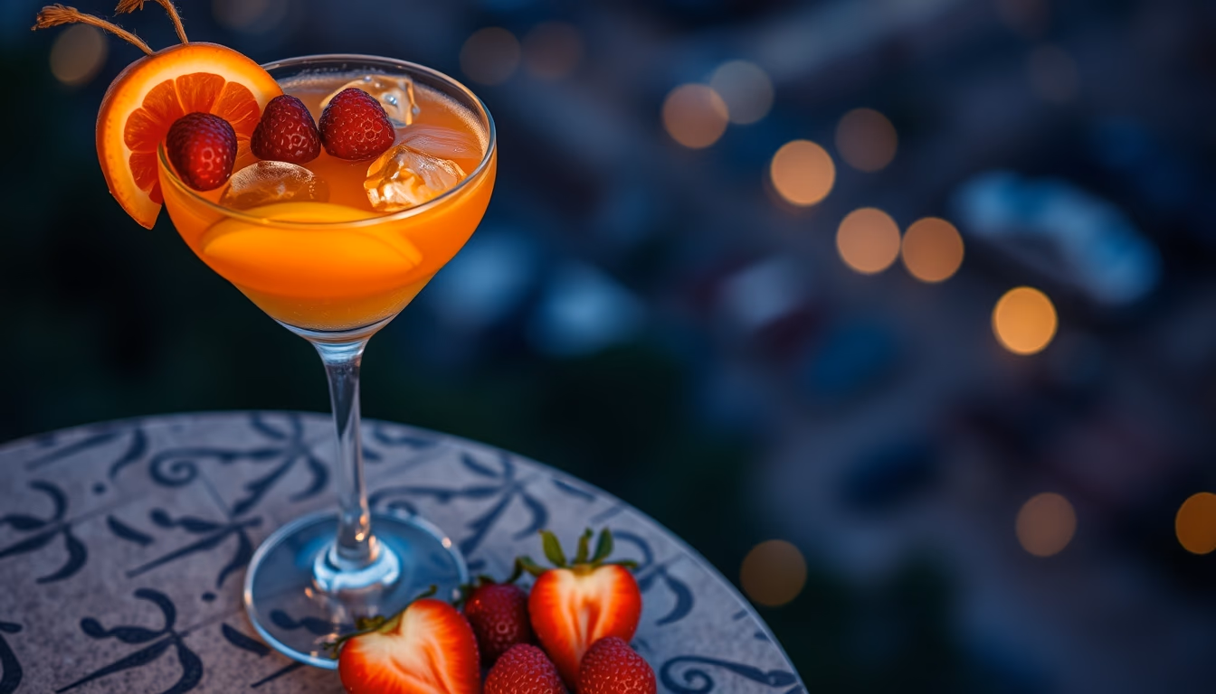 mocktail fresh fruit in editorial style