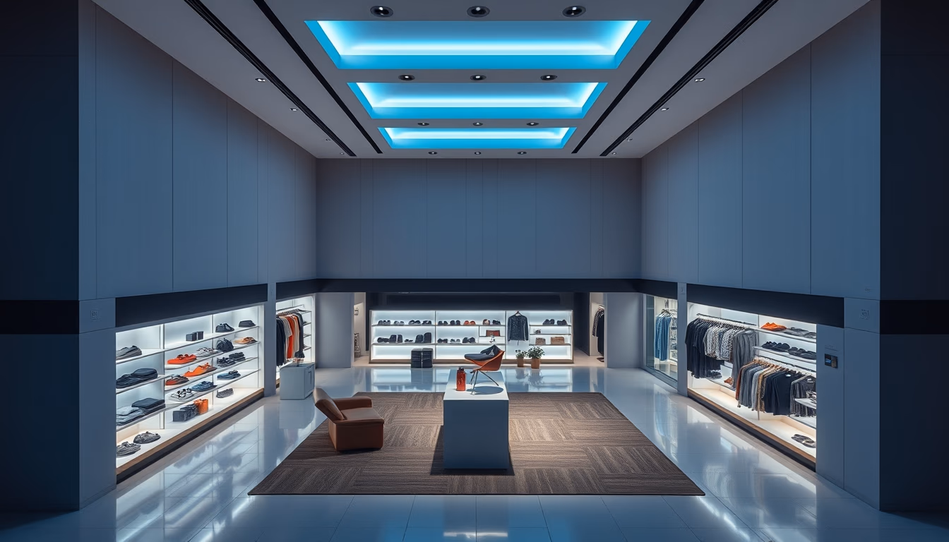 modern retail store minimalist in editorial style