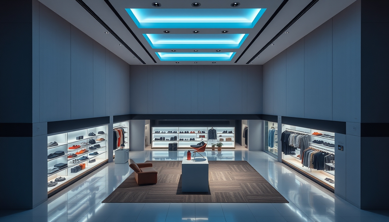 modern retail store minimalist in editorial style