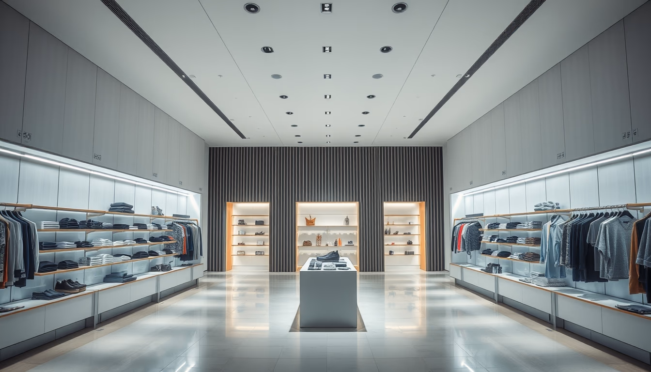 modern retail store minimalist in editorial style