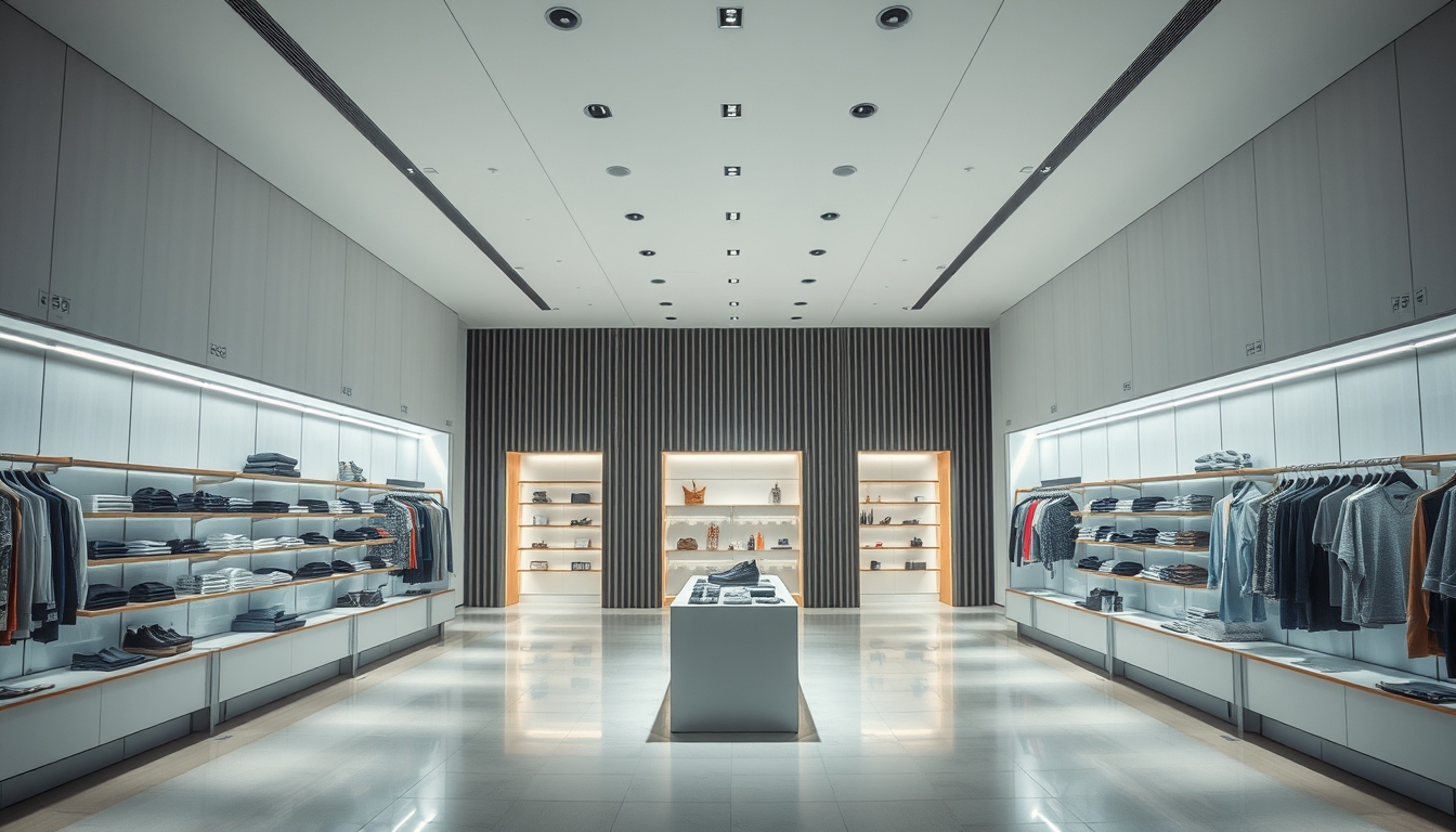 modern retail store minimalist in editorial style