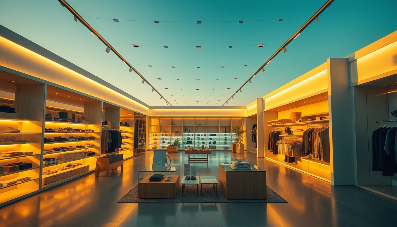 modern retail store minimalist in editorial style