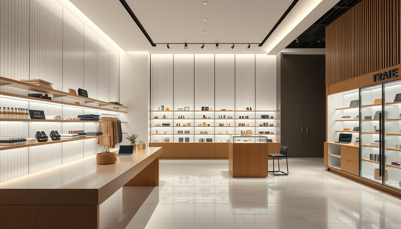 modern retail store minimalist in editorial style