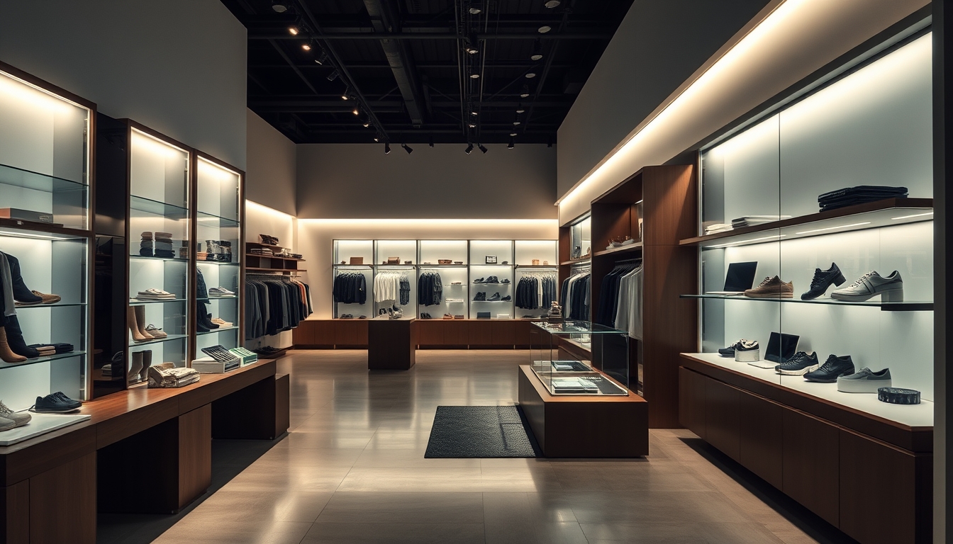 modern retail store minimalist in editorial style