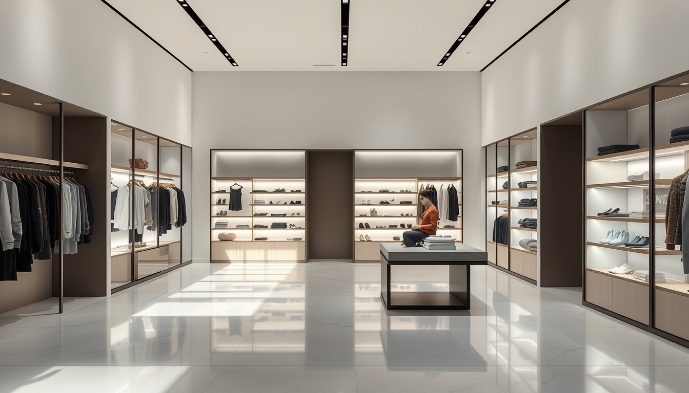 modern retail store minimalist in editorial style