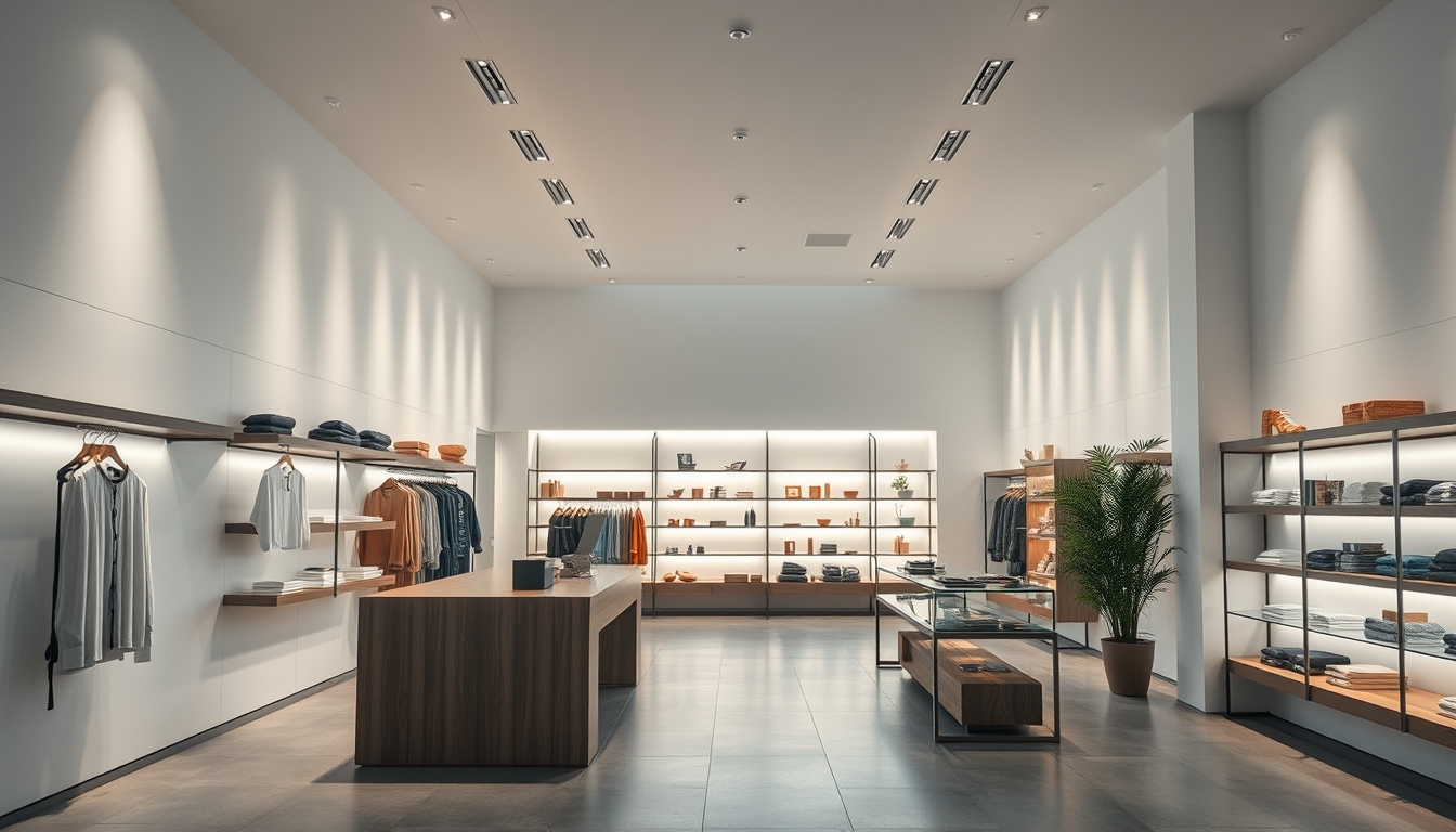 modern retail store minimalist in editorial style