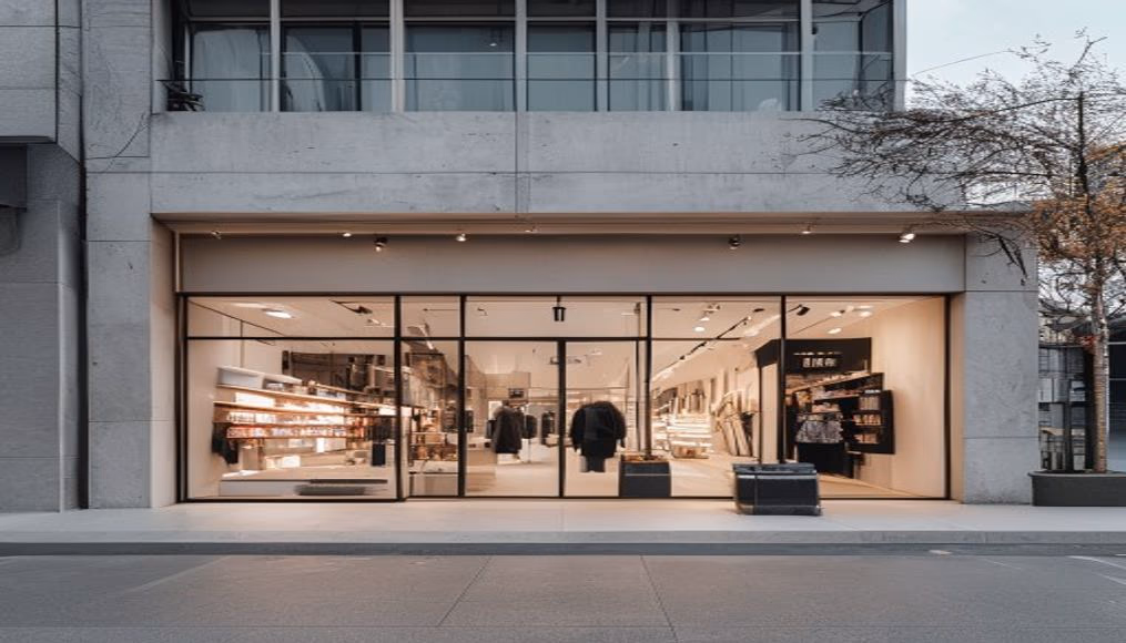 modern retail store minimalist in editorial style