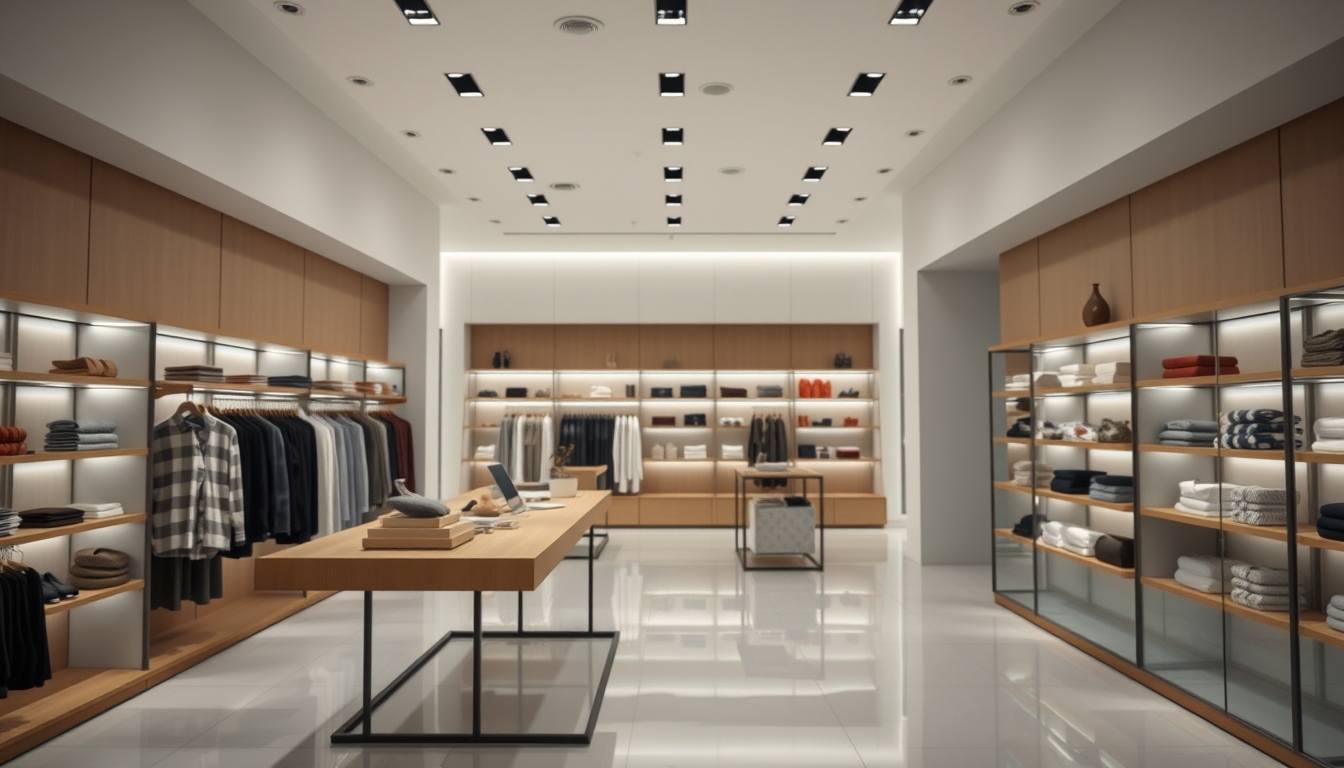 modern retail store minimalist in editorial style
