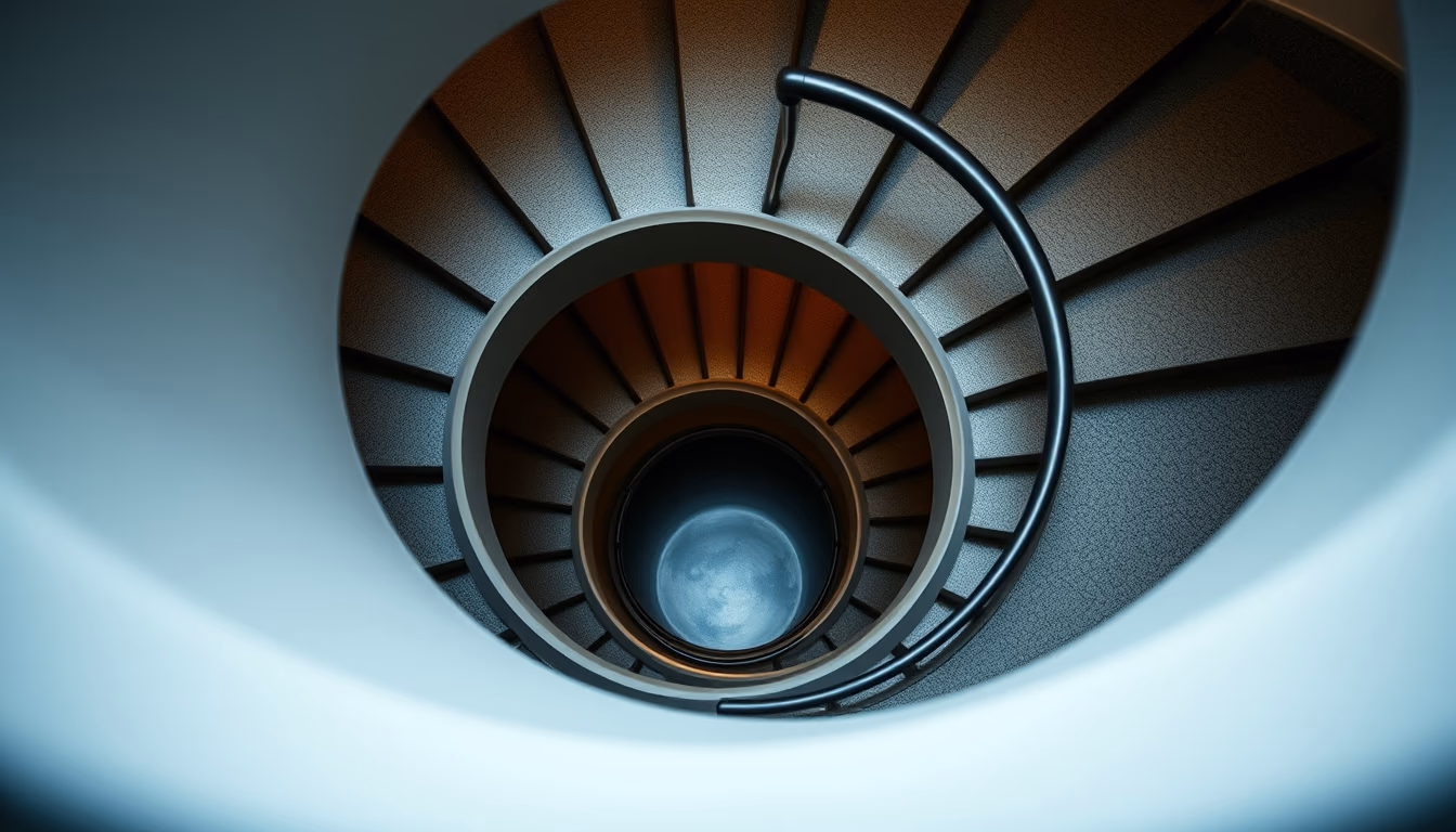 Modernist staircase spiral em estilo editorial