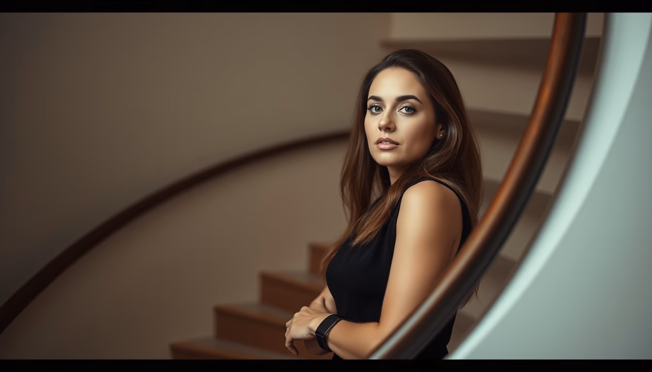 Modernist staircase spiral em estilo editorial