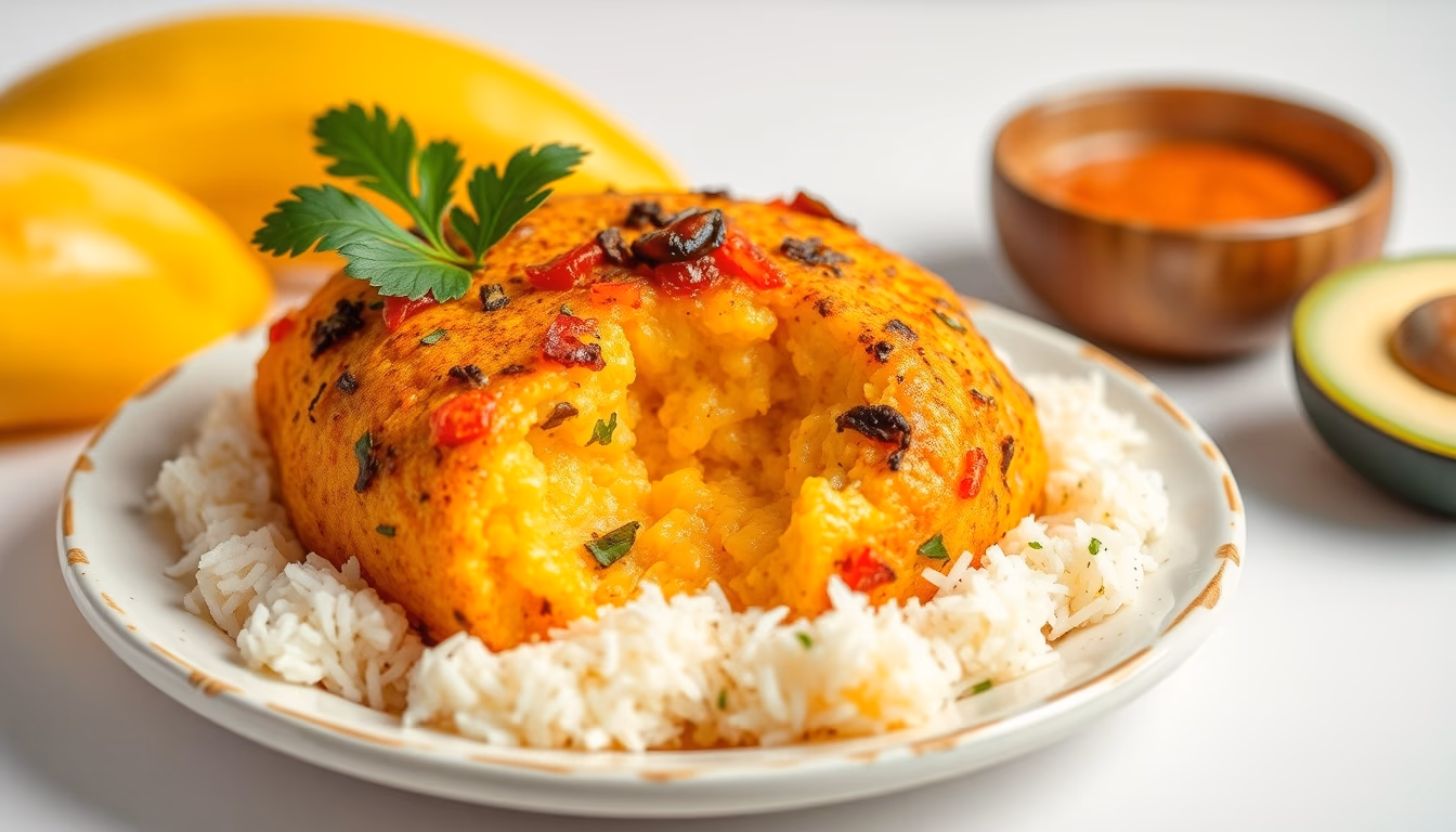 mofongo puerto rican in editorial style