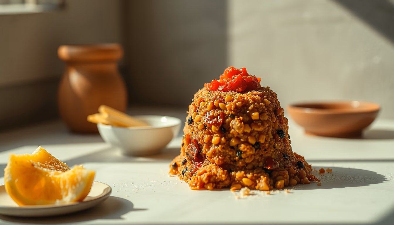 mofongo puerto rican in editorial style