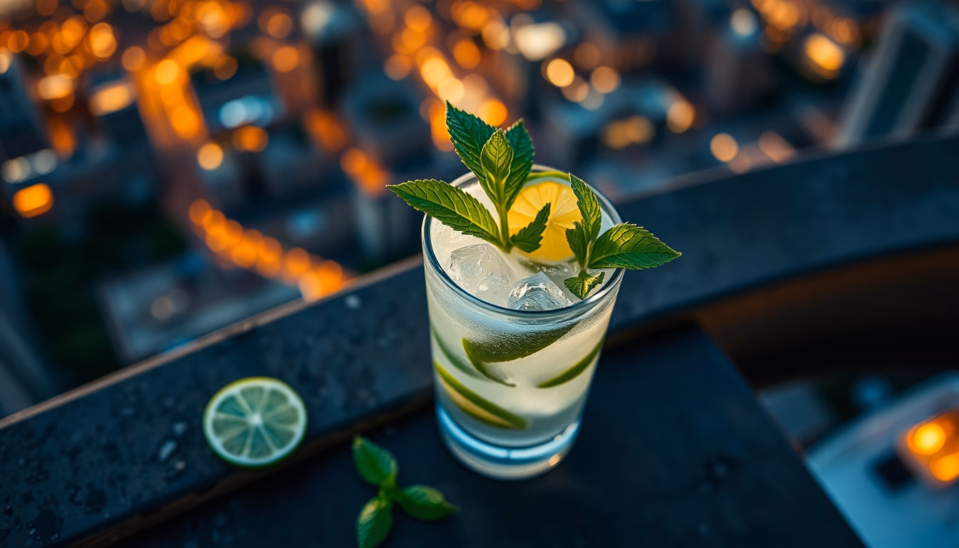 mojito mint lime in editorial style