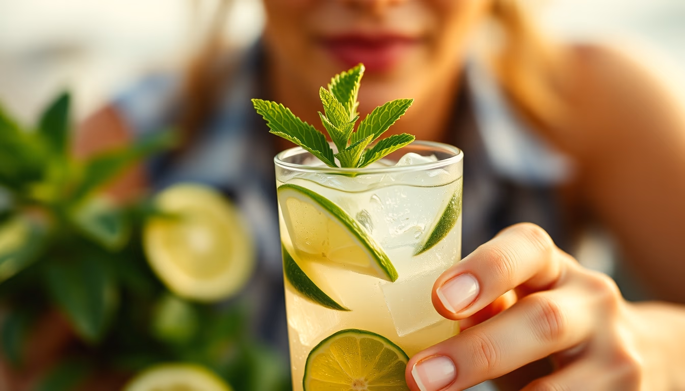 mojito mint lime in editorial style