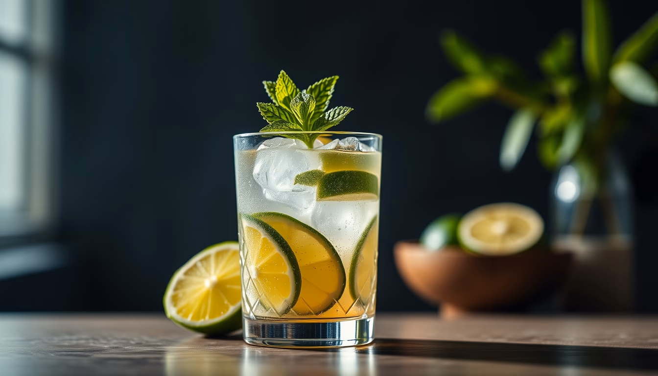 mojito mint lime in editorial style