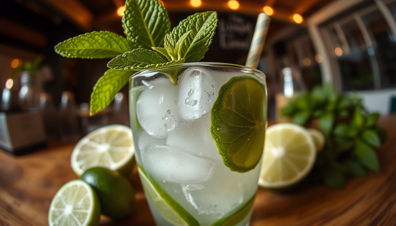 mojito mint lime in editorial style