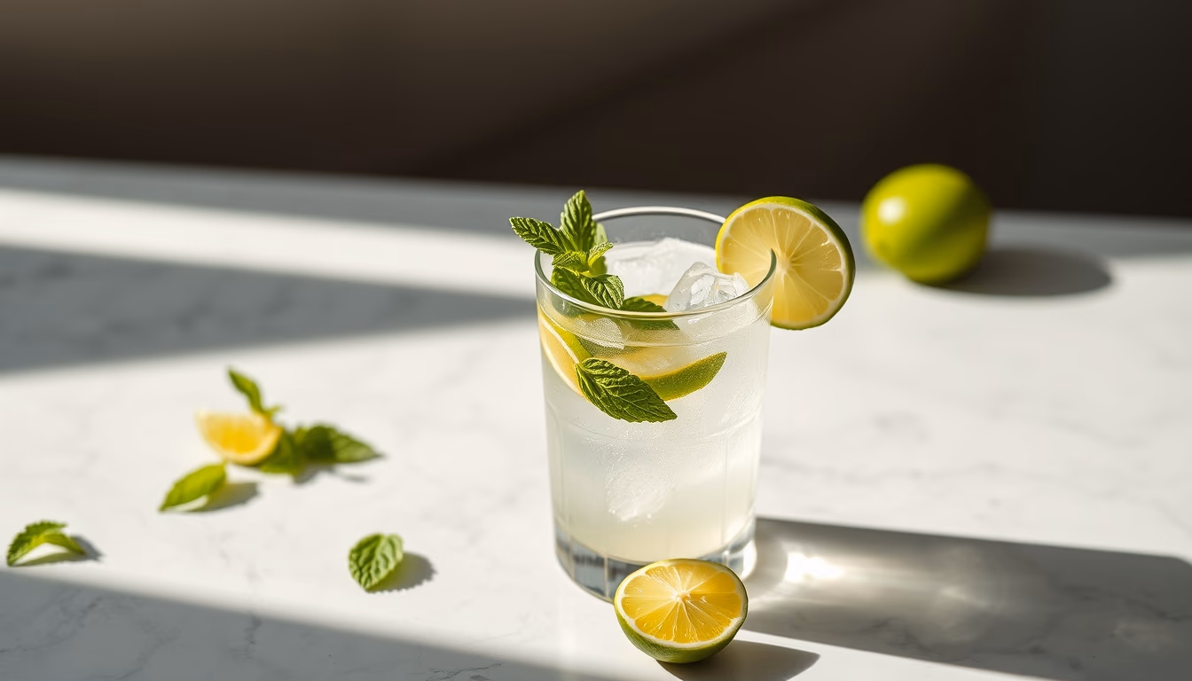 mojito mint lime in editorial style