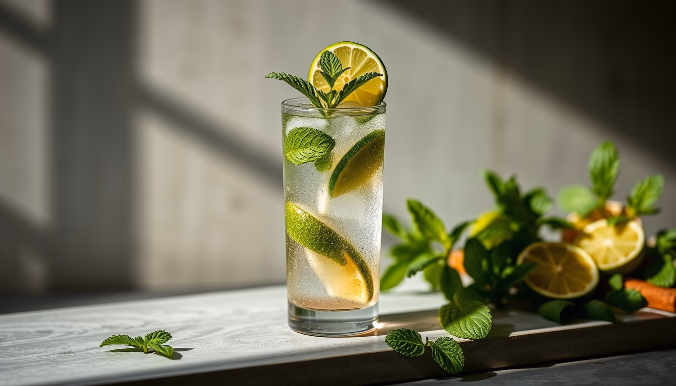 mojito mint lime in editorial style