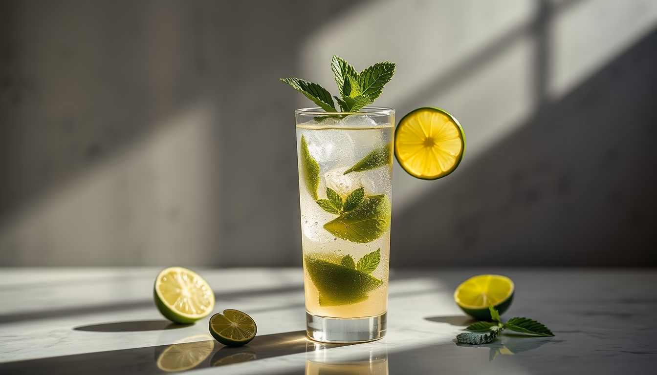 mojito mint lime in editorial style