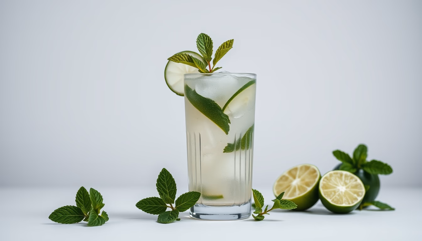 mojito mint lime in editorial style