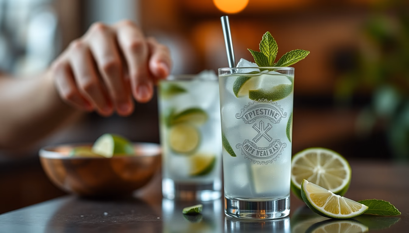 mojito mint lime in editorial style