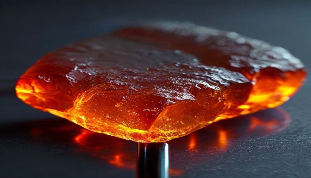 molten glass on rod in editorial style