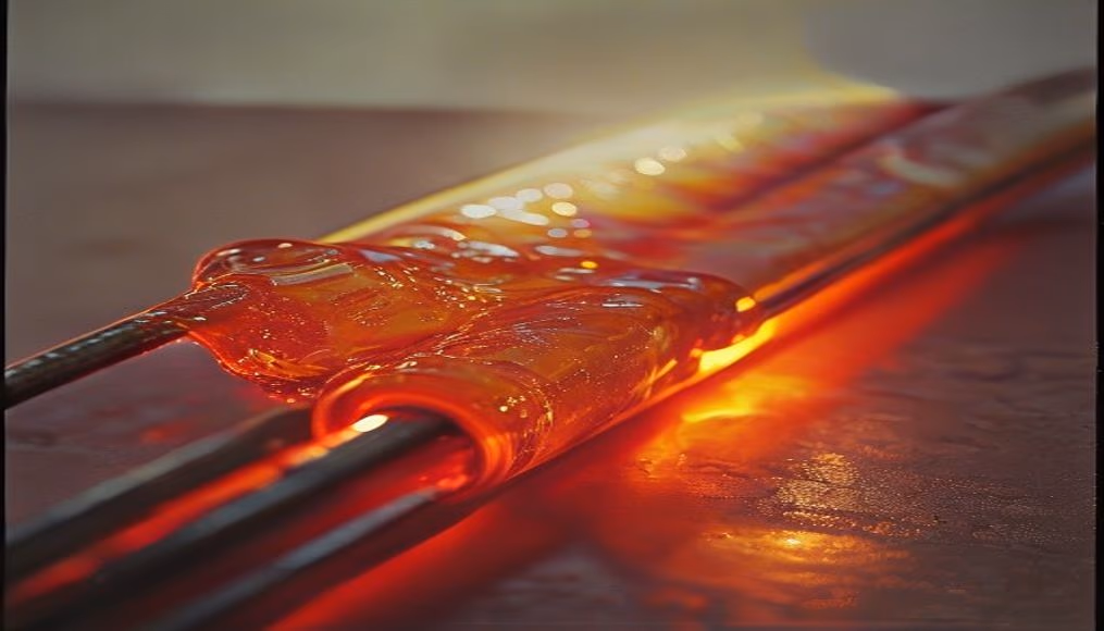 Molten glass on rod em estilo editorial
