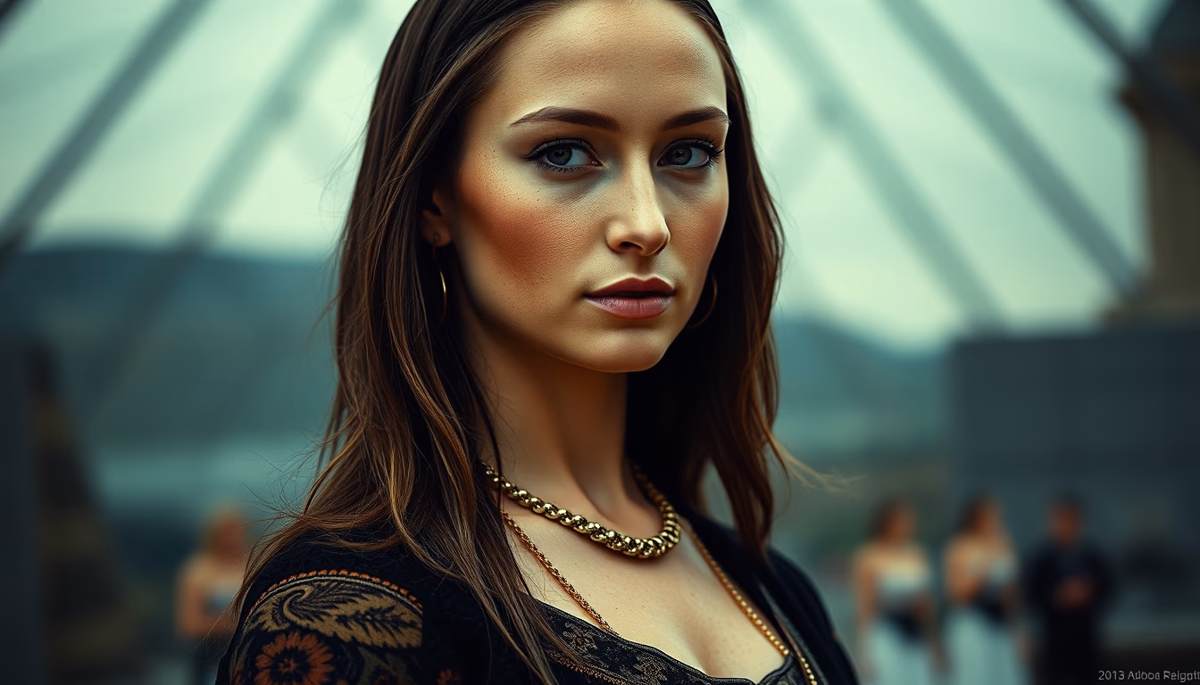 mona lisa louvre in editorial style