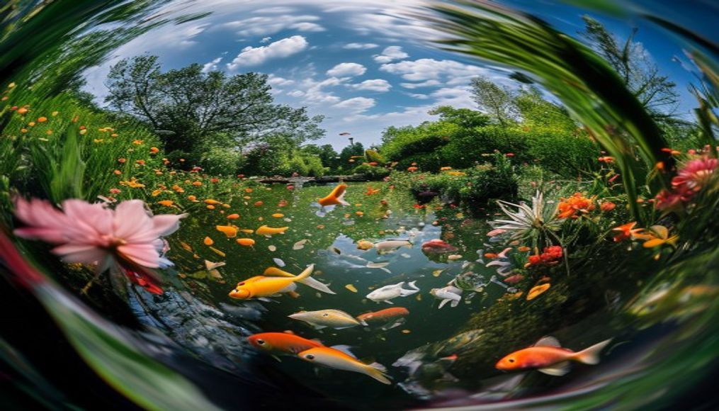 monet garden giverny in editorial style