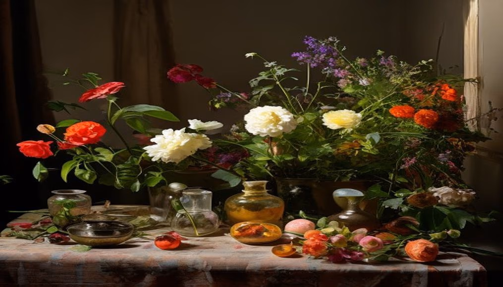 monet garden giverny in editorial style