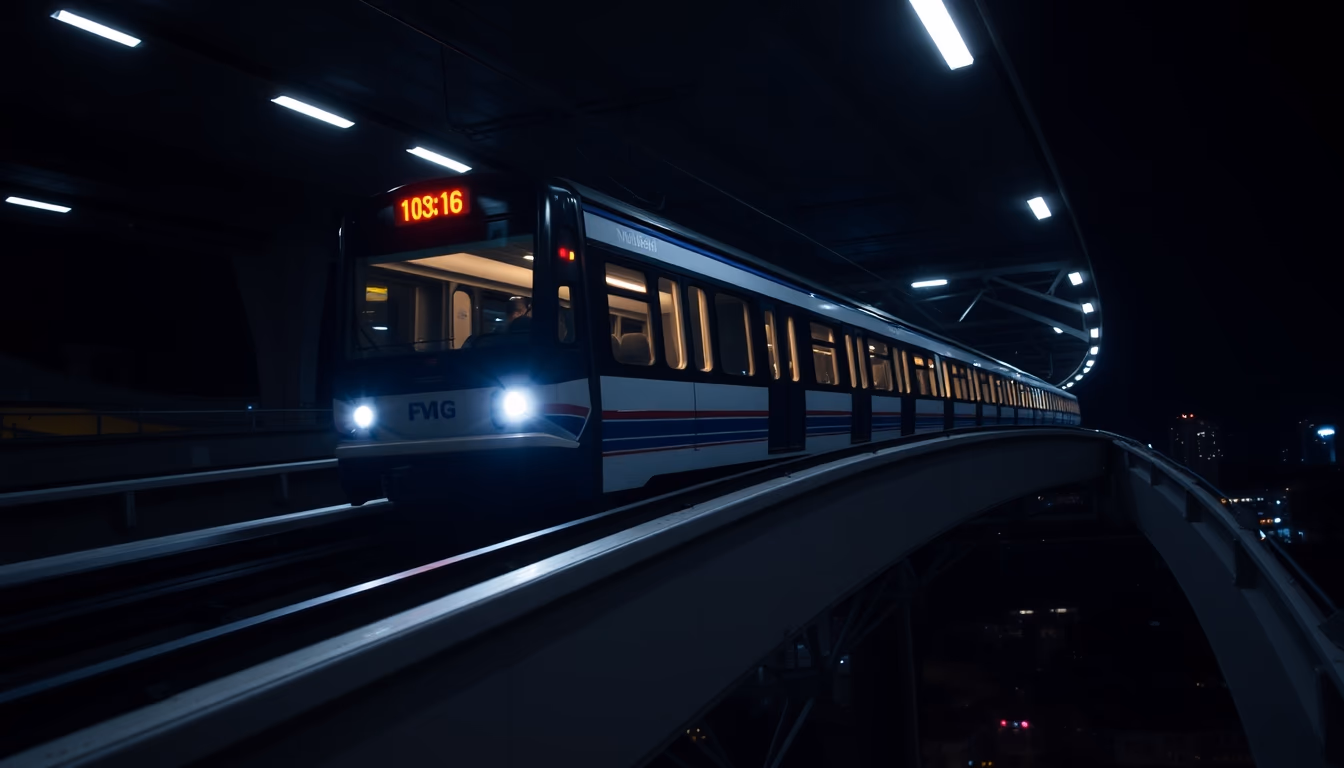 monorail elevated in editorial style