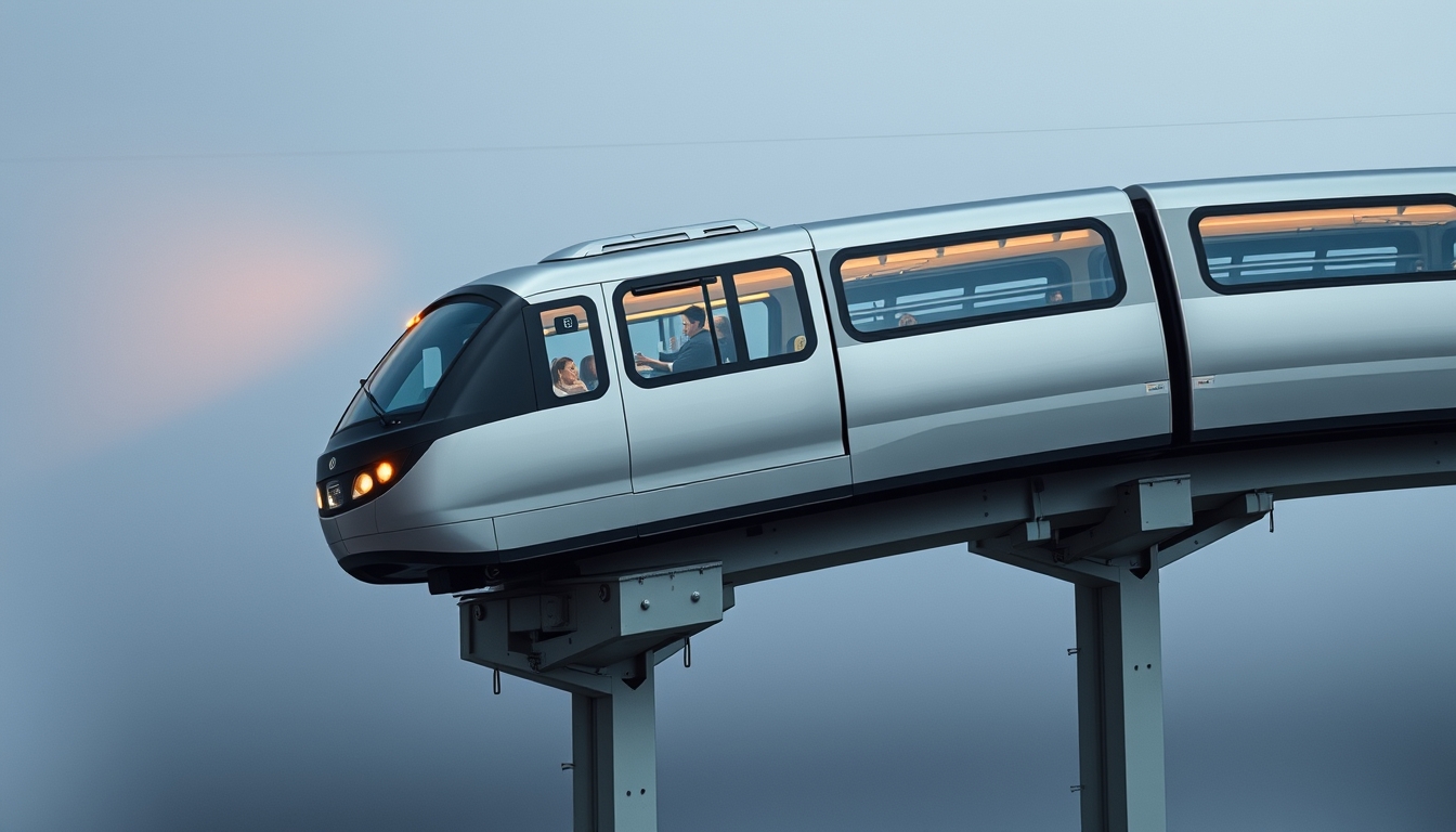 monorail elevated in editorial style