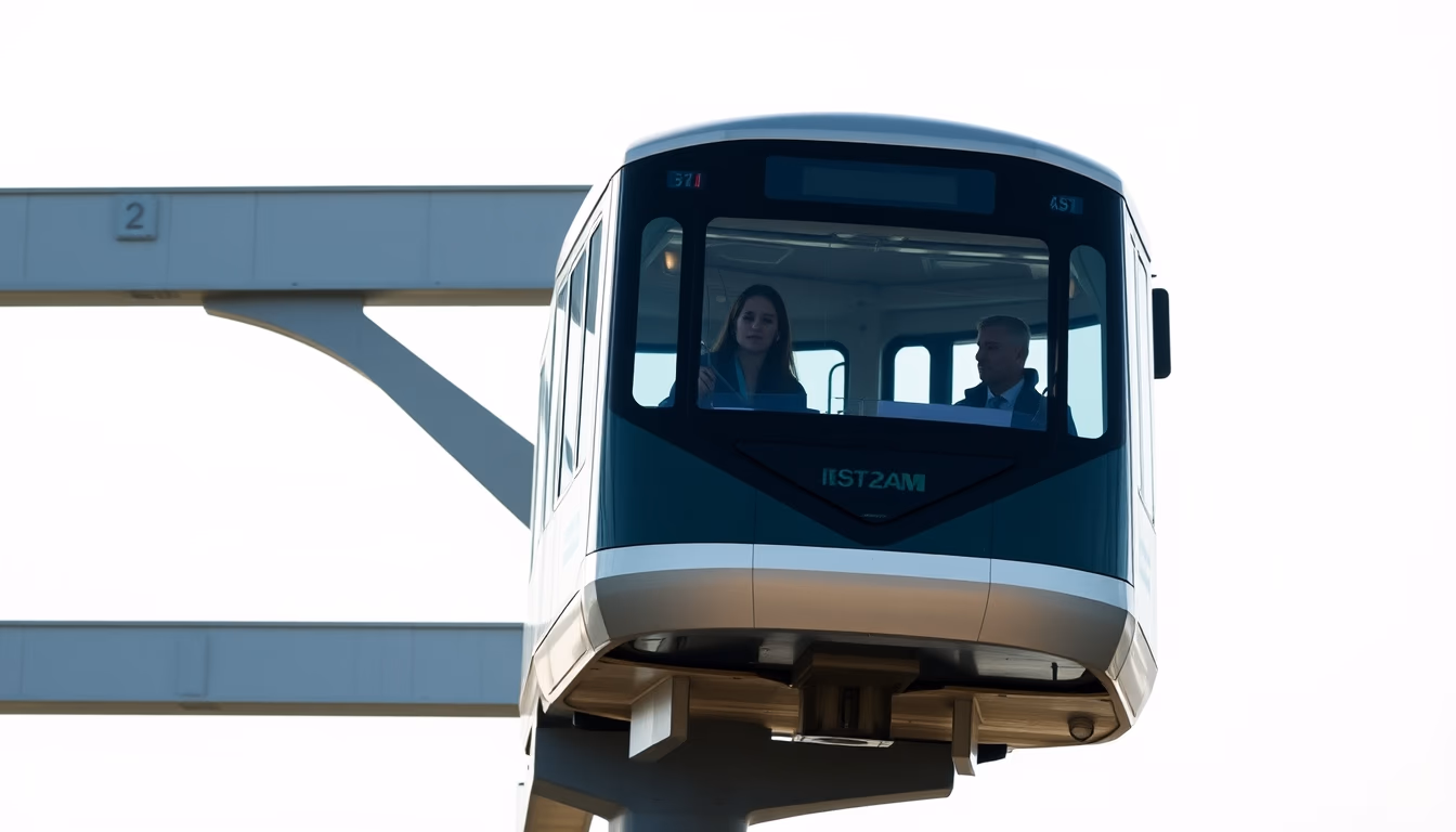 monorail elevated in editorial style
