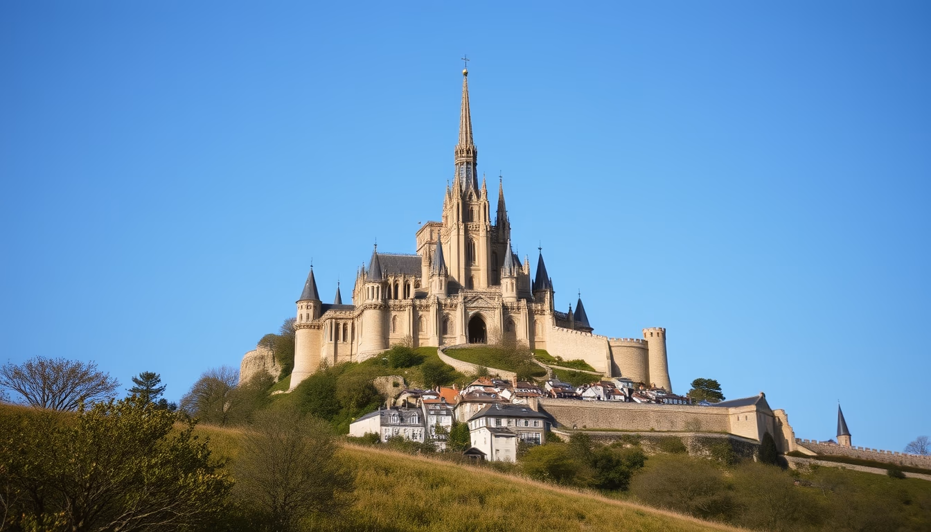 mont saint michel france in editorial style