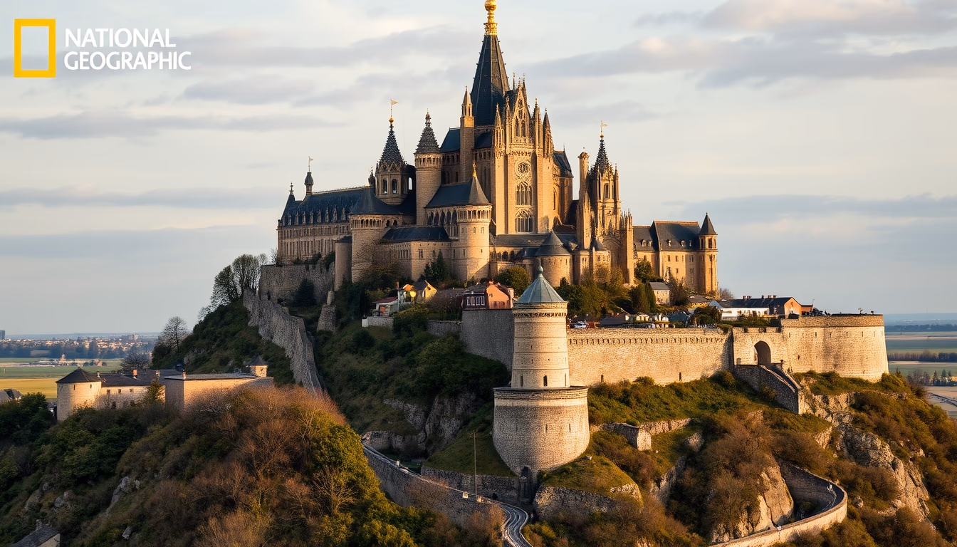 mont saint michel france in editorial style