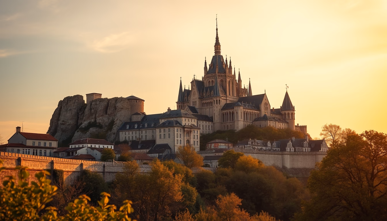 mont saint michel france in editorial style