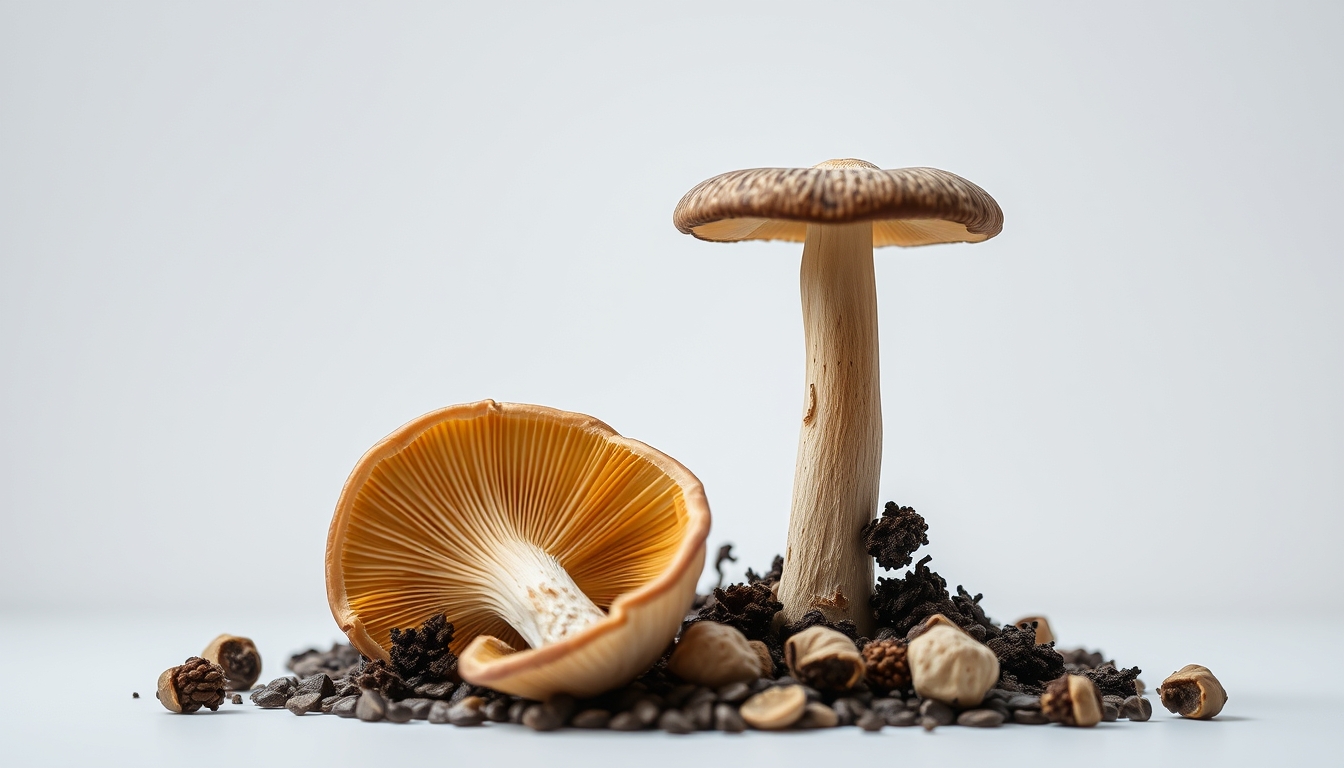 Morel mushroom rare em estilo editorial