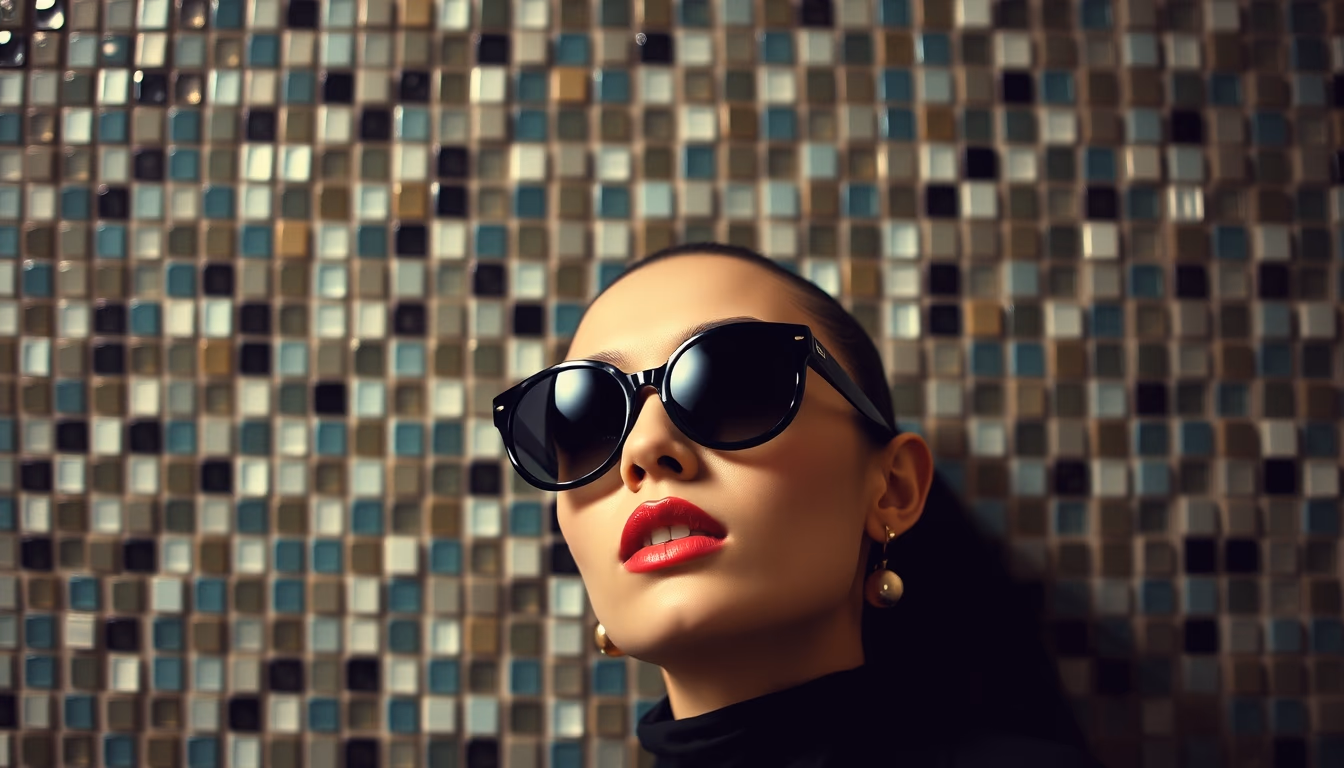 mosaic tile detail in editorial style