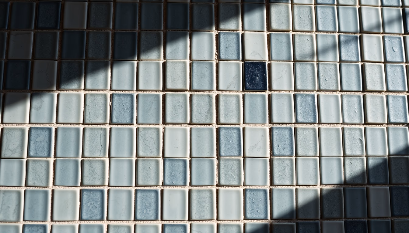 mosaic tile detail in editorial style