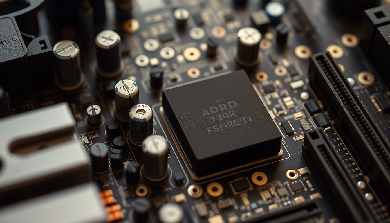 motherboard atx detail in editorial style