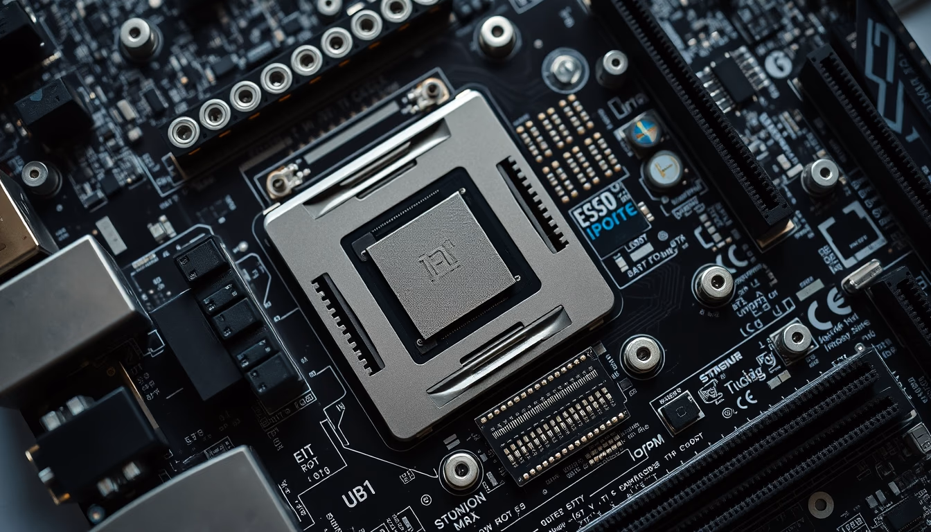 motherboard atx detail in editorial style