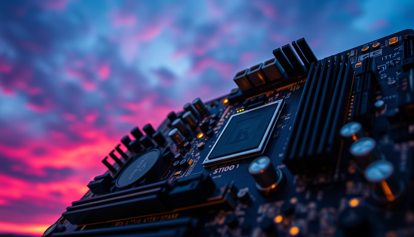 motherboard atx detail in editorial style