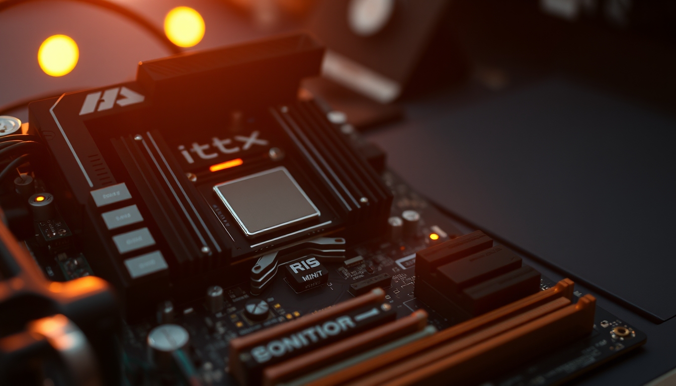 motherboard mini itx in editorial style