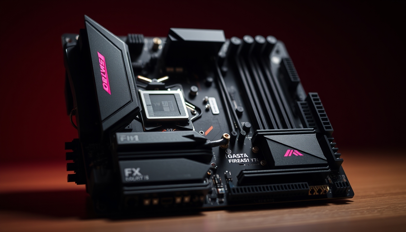 motherboard mini itx in editorial style