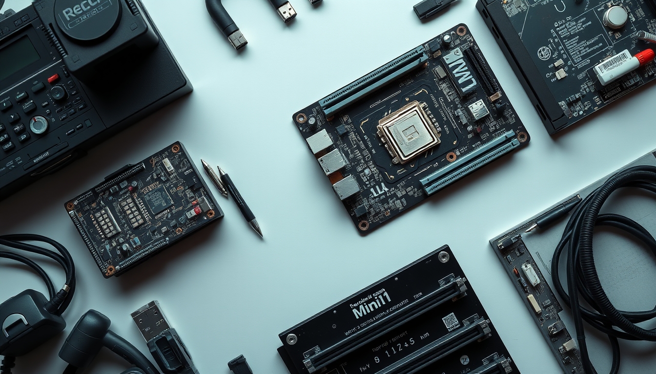 motherboard mini itx in editorial style