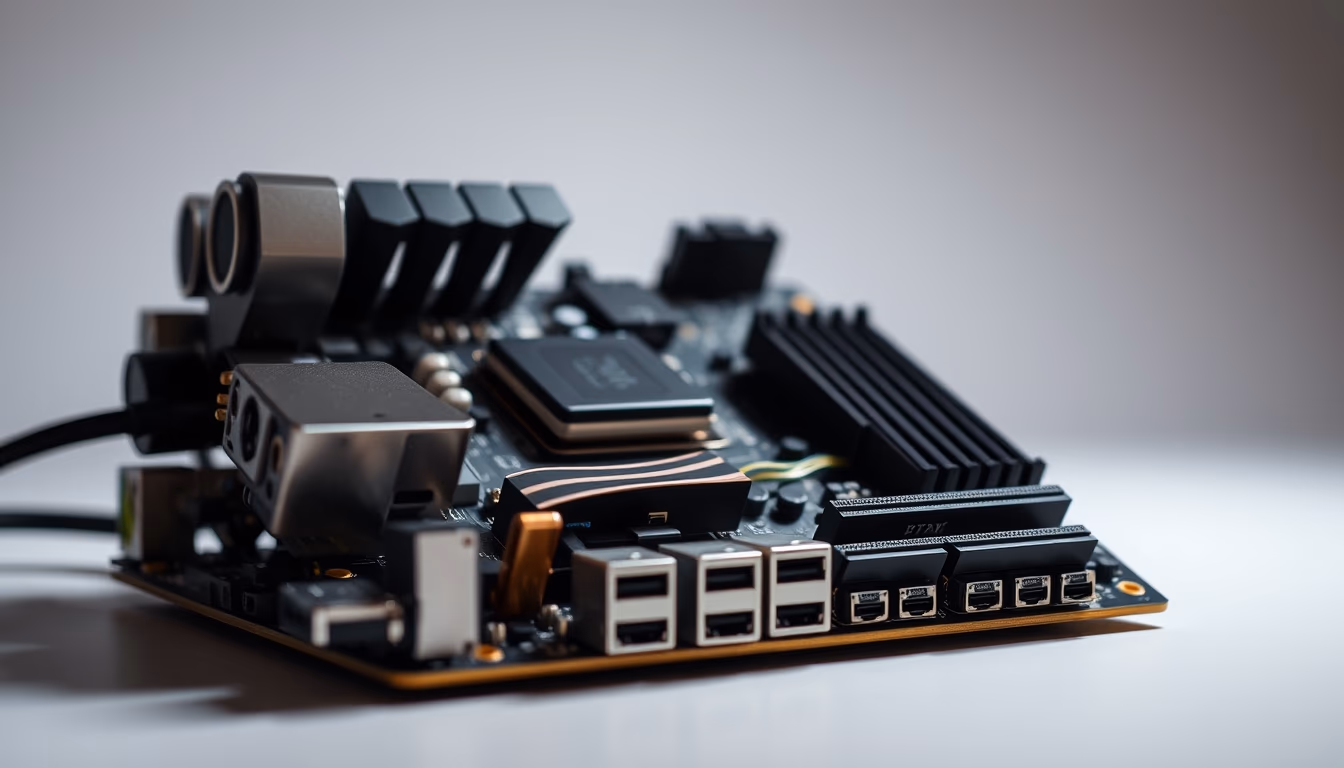 motherboard mini itx in editorial style