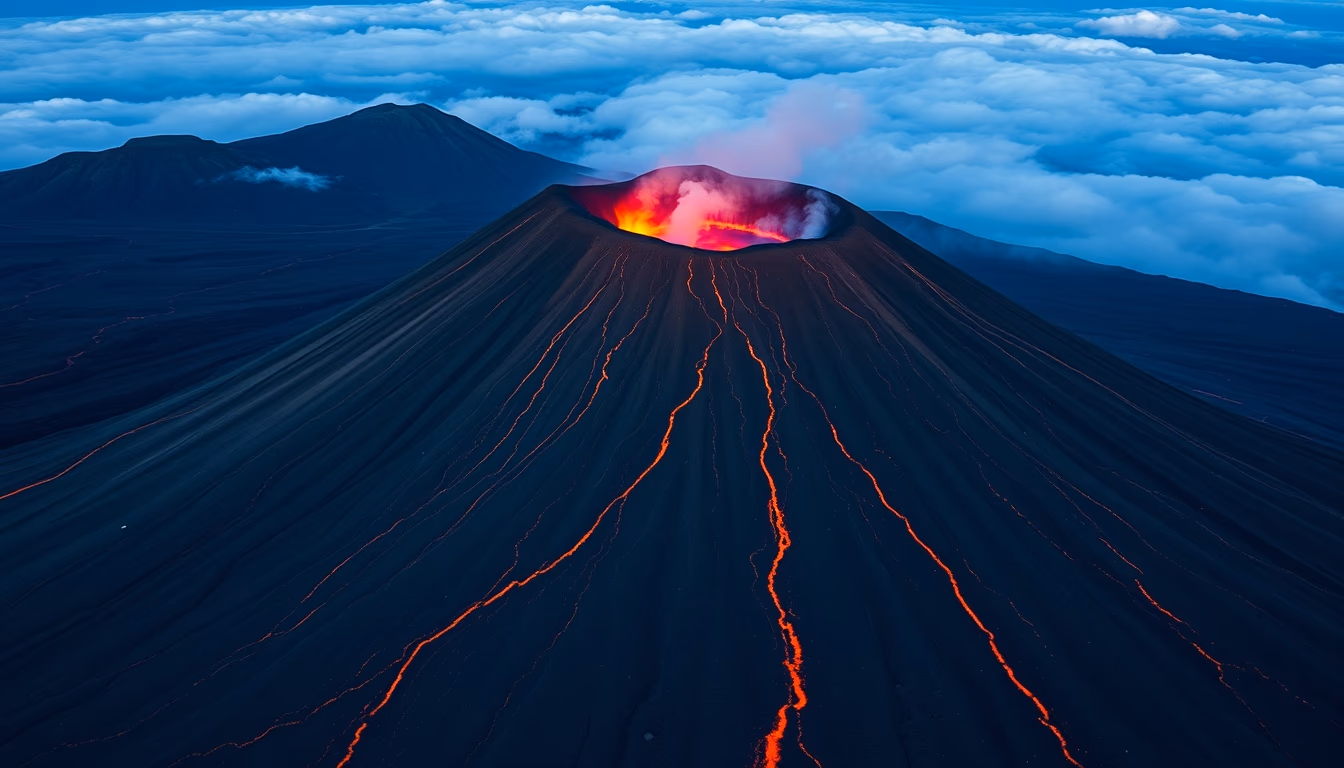 mount kilauea lava in editorial style