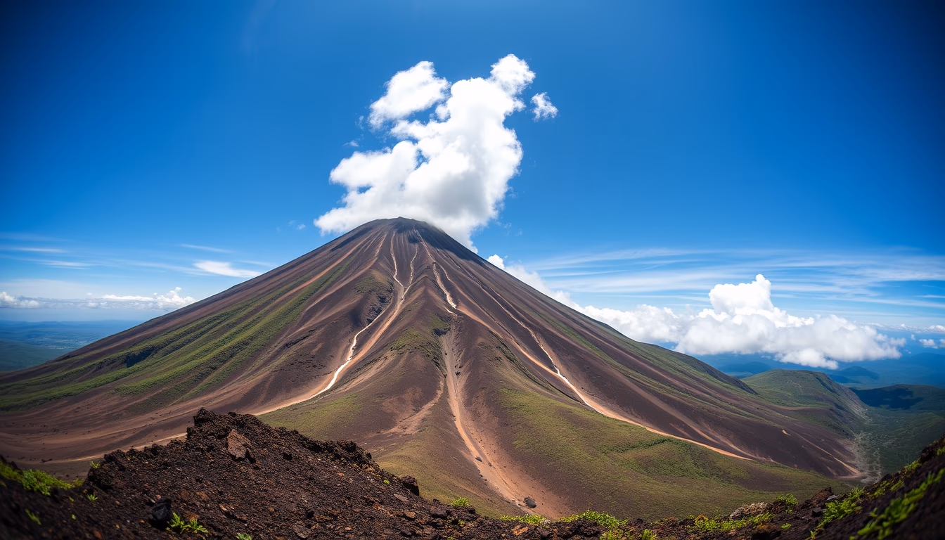 mount yasur vanuatu in editorial style