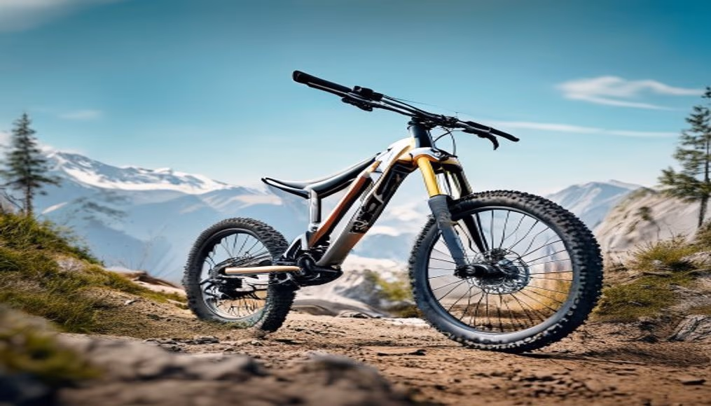 Mountain bike single trail em estilo editorial