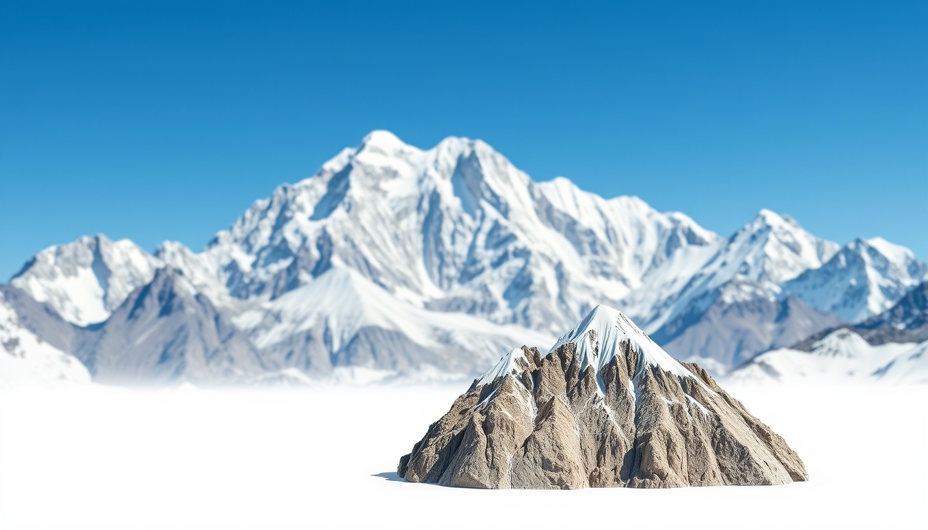 mountains everest base in editorial style